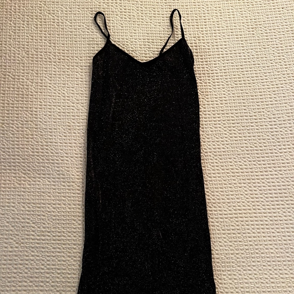 Free People Black metallic body on dress